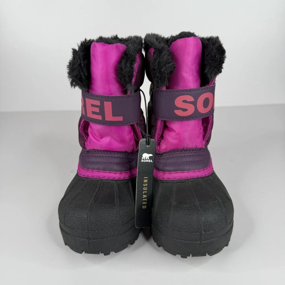 Sorel‎ Snow Commander Boots Girls Size 11 Purple Insulated Faux Fur Winter